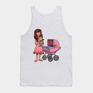 Cartoon Mom With Baby Tank Top